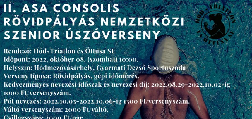 II. ASA Consolis Rövidpályás Nemzetközi Szenior Úszóverseny