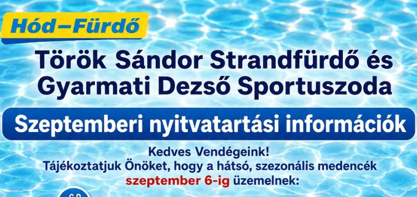 Szeptemberi nyitvatartás